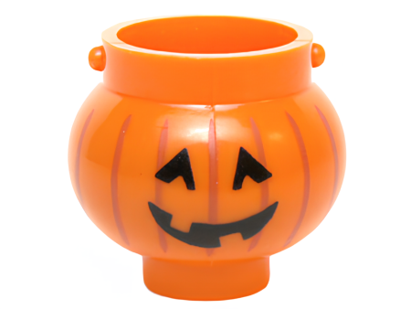 Горшочек Minifigure, Utensil Pot Small with Handle Holders and Pumpkin Jack O' Lantern with Angular Eyes Pattern 98374pb02 U